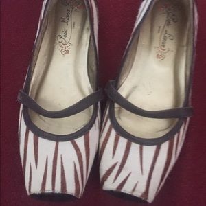 Poetic License pony hair animal stripe flats